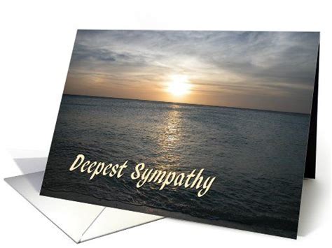 Ocean Sunset Deepest Sympathy Card Sympathy Cards Custom Cards