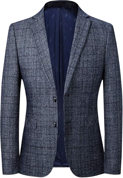 Allthemen Kariert Sakko Herren Slim Fit Anzugjacke F R Business