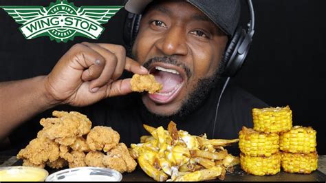 Asmr Eating Wingstop Boneless Chicken Wings Voodoo Fries Cajun Corn