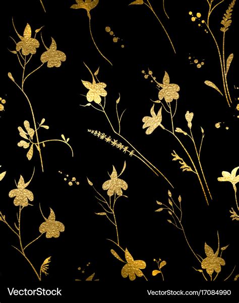 Black Gold Floral Background