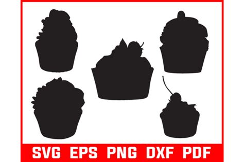 1 Cupcake Silhouette Vector Svg Designs & Graphics