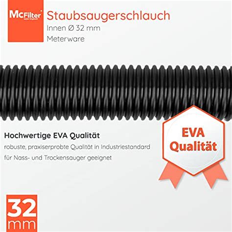 McFilter Staubsaugerschlauch Meterware 32 35 36 38mm Innen Ø Schlauch