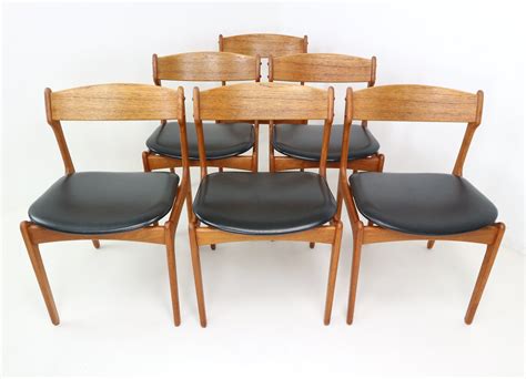 Set Of Six Danish Teak Dining Chairs Designed By Erik Buch For Od