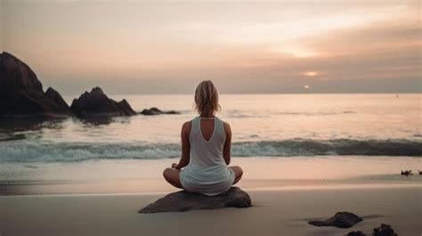 Premium AI Image | Yoga on a peaceful beach