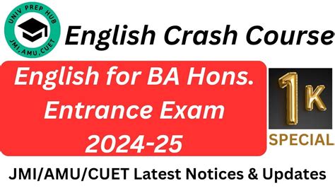 English Crash Course 2024 25 English For Ba Hons Jmi Ba Hons