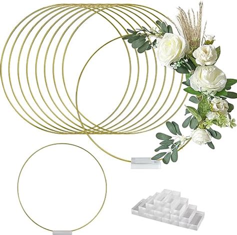 Amazon Tekxyz Inch Gold Metal Floral Hoops With Transparent