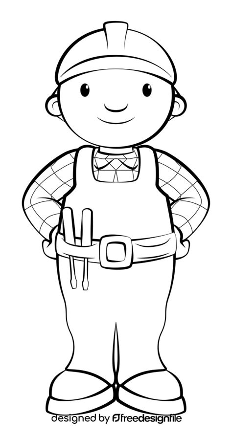 Bob the Builder black and white clipart free download