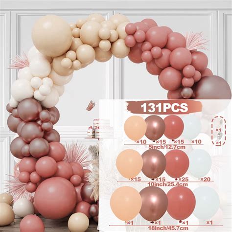 Dusty Pink Boho Blush Balloons Arch Garland Kit Retro Rose Pink Gold Nude Balloons For Wedding