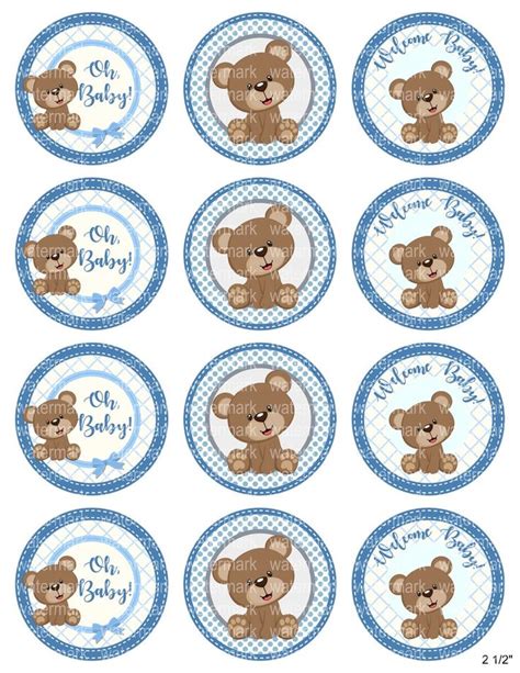 Teddy Bear Cupcake Toppers Brown Bear Cupcake Toppers Baby Shower