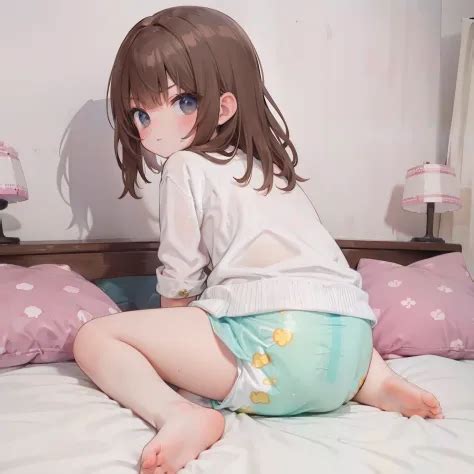 Cute Brown Hair Pastel Color Baby Clothing Diaper Seaart Ai