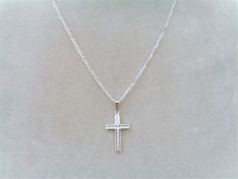 Real Silver Cross Necklace 925 Italy Solid Sterling Silver Etsy