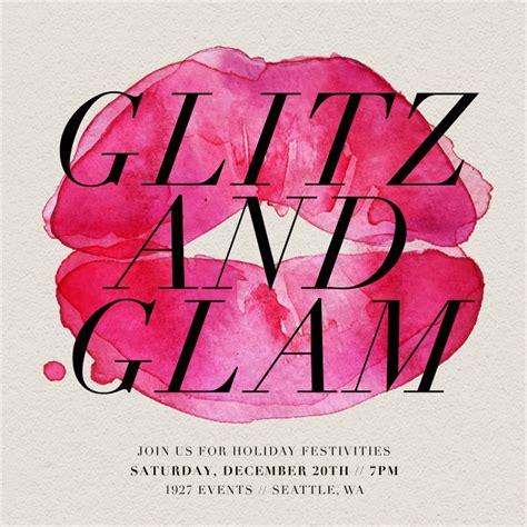 Glitz And Glam Invitations In Pink Greenvelope In 2024 Glitz