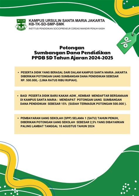 Pendaftaran PPDB SD Santa Maria Jakarta Tahun Ajaran 2025 2026 Kampus