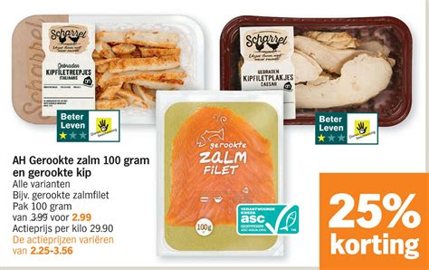 Ah Gerookte Zalm 100 Gram En Gerookte Kip Promotie Bij Albert Heijn