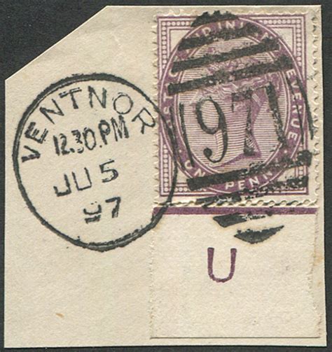 1d SG 172 CONTROL U I VFU Ventnor 1897 CDS Embassy Philatelists