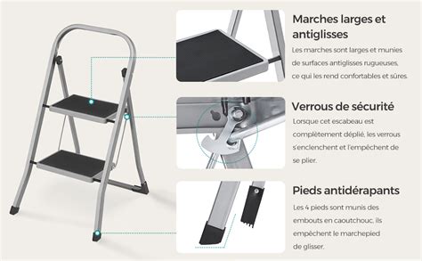 Songmics Marchepied Marches Pliable Escabeau Verrou De S Curit