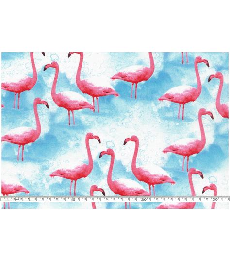 Novelty Cotton Fabric Flamingos JOANN