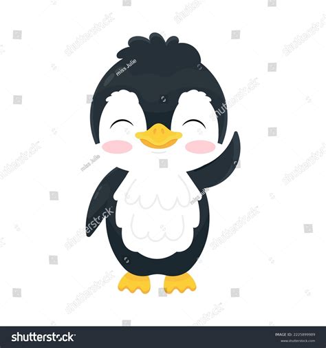 Penguin Little Penguin Waving Animals Vector Stock Vector (Royalty Free ...