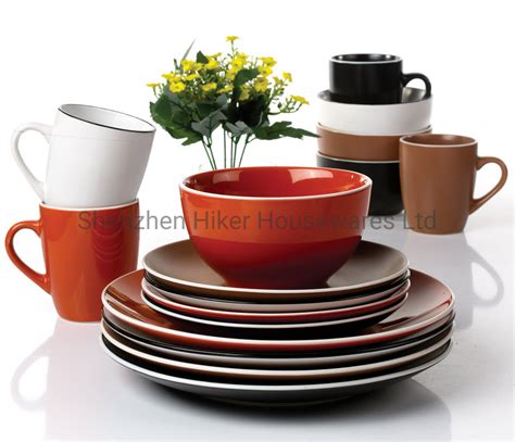 Ceramic Pcs Dinner Set Matt Glaze Soneware Color Glazed Dinner