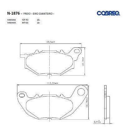 Pastilha De Freio Dianteira Mt Cobreq Racing N