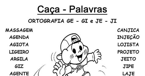 Caça Palavras Ortografia Ge Gi E Je Ji Com Respostas Caça Palavras Palavras Jogo Memoria