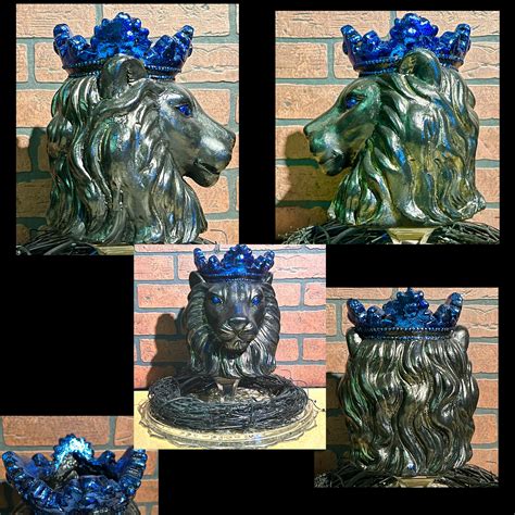 Lions Head Decor Candle Holder Vase Sculpturedecor Etsy