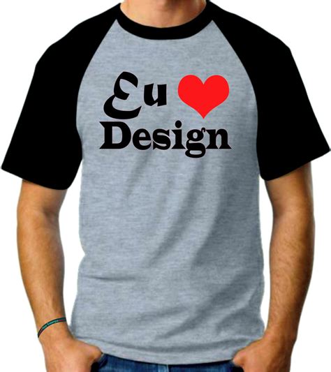 Camiseta Mescla Raglan Eu Amo Design Elo Produtos Especiais