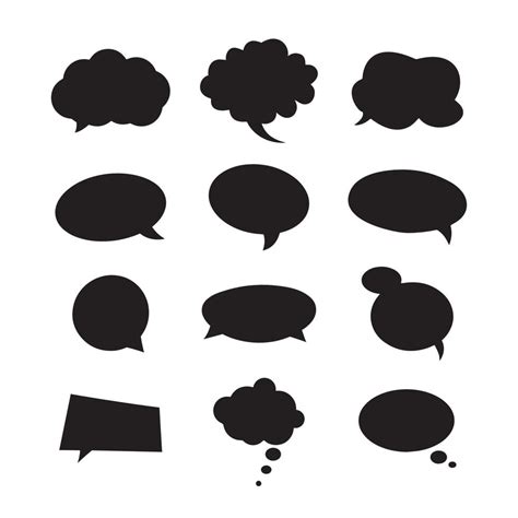 Dialogue Boxes Silhouette Set Vector Art At Vecteezy