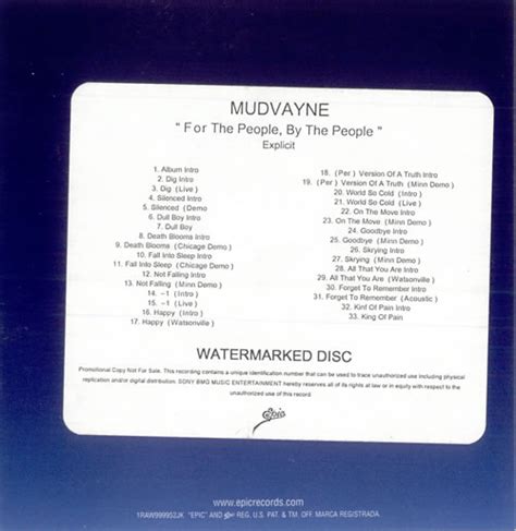 Mudvayne For The People By The People Us Promo Cd R Acetate 502575