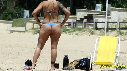 Big Ass Latina Milfs Wearing Small Thongs At The Beach 4K Video