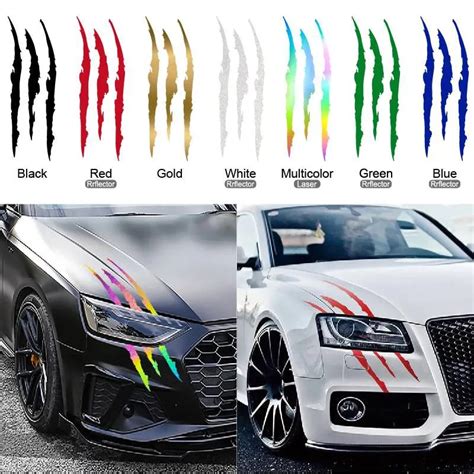 New Pcs Claw Marks Headlight Decal Car Sticker Monster Claw Marks Car