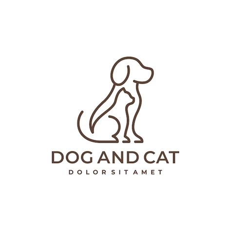 Diseño De Logotipo De Línea De Mascotas Para Perros Y Gatos Vector