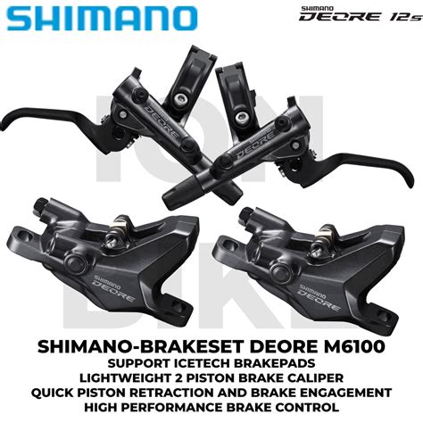 Jual Brakeset Shimano Deore M6100 2 Piston Discbrake Disc Brake Set