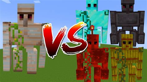 Iron Golem Vs All Golems Mob Battle In Minecraft YouTube