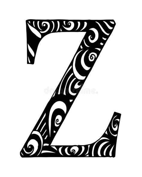 Zentangle Stylized Alphabet Letter Z In Doodle Style Stock