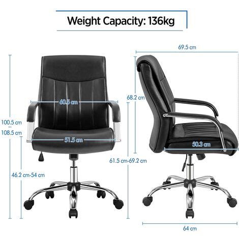 Yaheetech Poltrona Da Ufficio Sedia Scrivania Ergonomica Reclinabile In