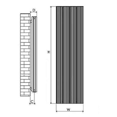 Carisa Monza Aluminium Vertical Designer Radiator 1800mm H X 280mm W