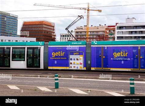 Barcelona Spain Feb Outdoor Advertisement Of Getir On A