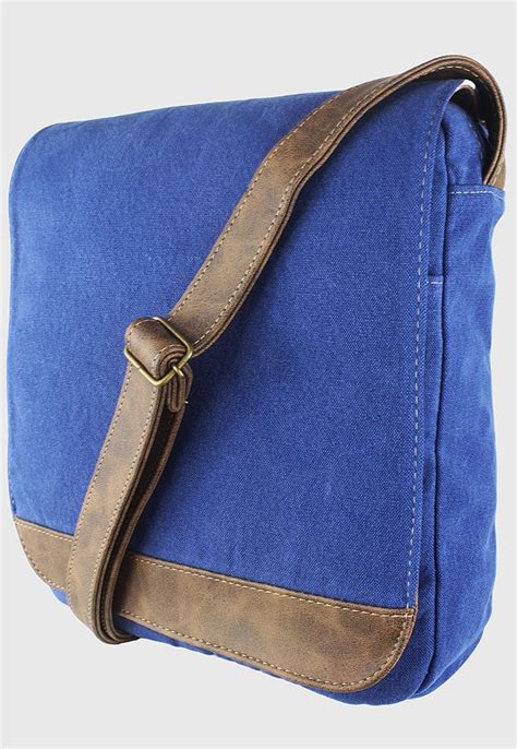 Lennas Bolsa Tiracolo Transversal De Lona Feminina Masculina Azul A Azul