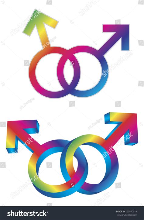 Male Gay Gender Symbols Intertwined Isolated Stock Vector Royalty Free Shutterstock