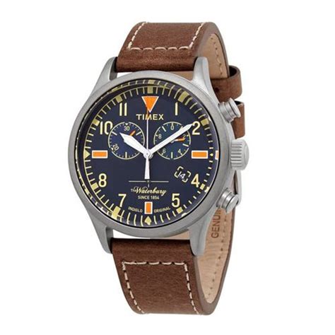 Đồng Hồ Nam Timex Waterbury Chronograph Quartz Blue Dial Men s Watch