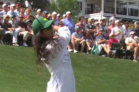 Stunning Masters WAG wows Augusta crowd with shot in Par 3 competition