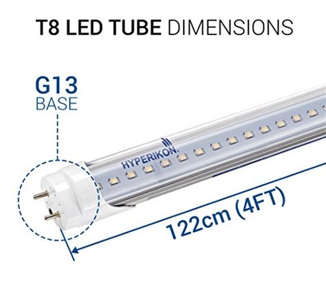 Hyperikon 4 Foot Led Tube T8 T10 T12 40 Watt Replacement 18w Dual End Ballast Compatible