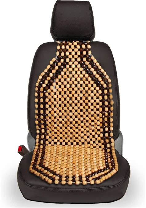 VaygWay Natural Wood Beaded Seat Cushion Wooden Beaded Comfort Car