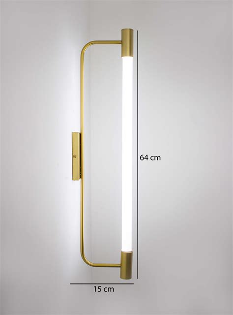 Lustre Arandela Slim Tubular T Cm Dourado Fosco Iluminamundo