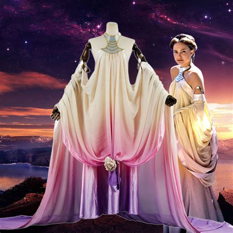 Star Wars 3 Padme Amidala Naberrie Cosplay Costume Lake Side Dress