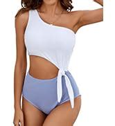 Amazon Molybell Womens Two Piece High Waisted Bikini Set Off Shoulder Elastic Swimwear