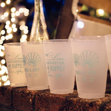 20 Oz Shatterproof Frosted Plastic Cups Personalized Wedding Plastic Cups Wedding Cups