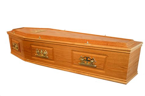 Solid Oak Coffin With Raised Lid And Panelled Sides Fc Douch Funeral