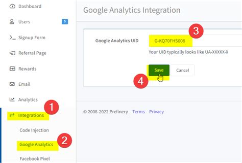 How To Integrate With Google Analytics Prefinery Support